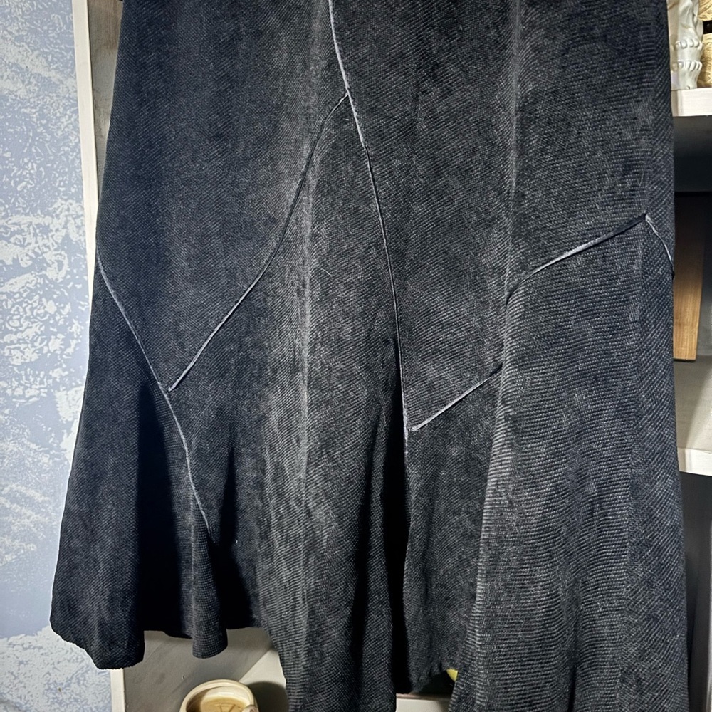 Simon Chang Vintage Black A-Line Skirt size 6 designer denim look🛍bundle sale🛍 - Picture 4 of 11